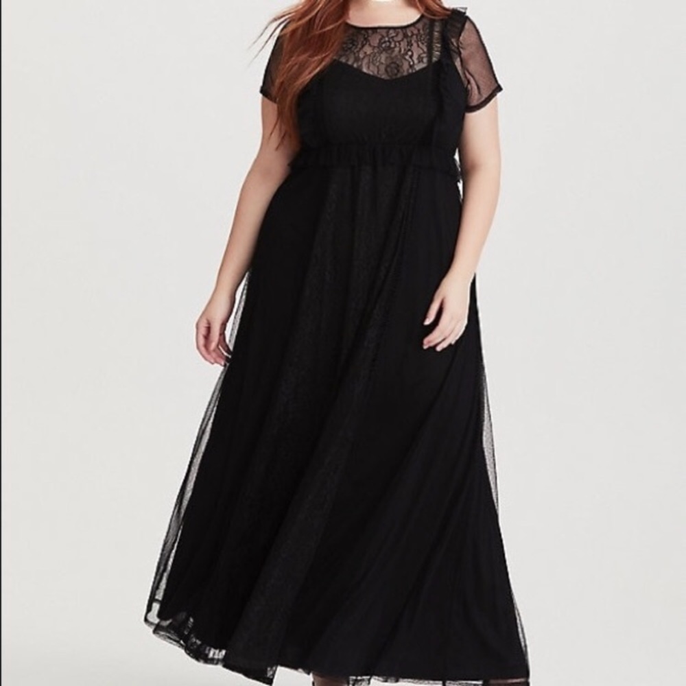 Torrid Black Lace Full Length Dress